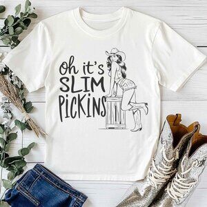 Western Cowgirl Baddie Vintage Style White Graphic Tee - Short Sleeve